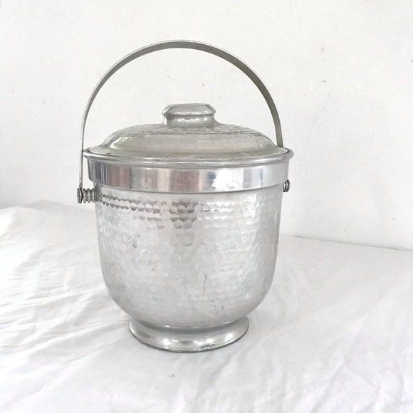 SOLD! Silver Hammered Ice Bucket, Italy - Picture 2 of 5